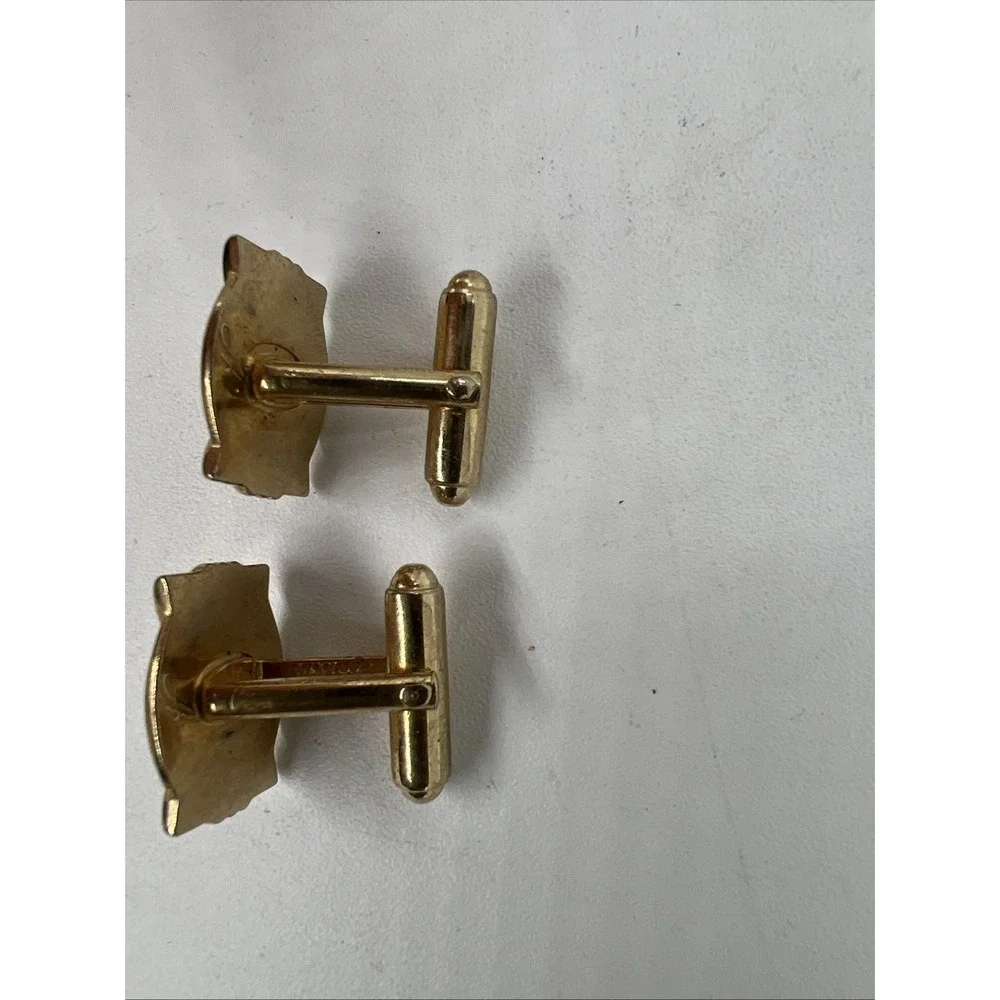 vintage gold tone cufflinks With Initial